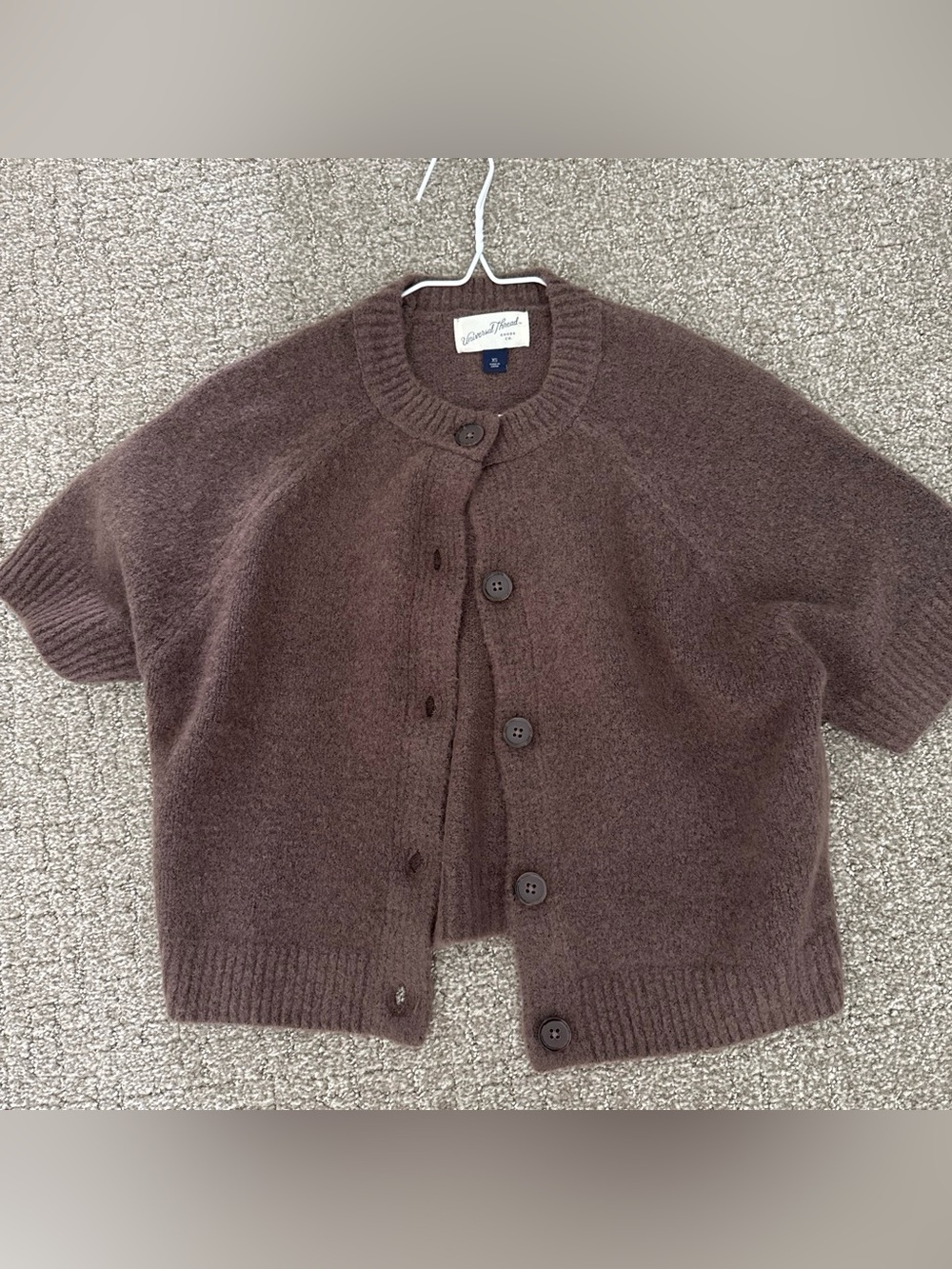 Threshold Brown Short-Sleeve Button Cardigan